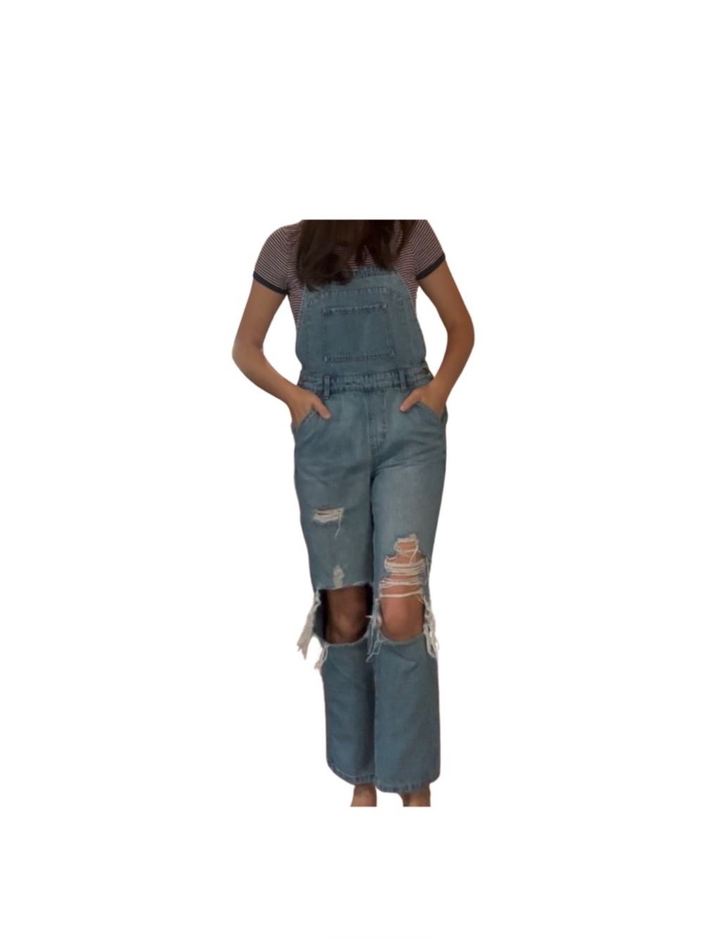 XS Distressed Denim Overalls Blue Jean overalls